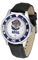 Georgetown Hoyas Competitor Leather Watch White Dial (Men's or Women's)
