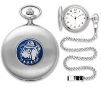 Georgetown Hoyas Silver Pocket Watch w/Chian