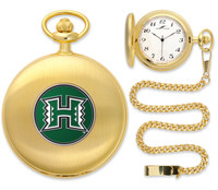 Hawaii Warriors Gold Pocket Watch w/Chain
