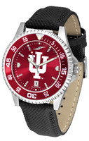 Indiana Hoosiers Competitor Leather AnoChrome Leather Watch - Red Dial w/Colored Bezel (Men's or Women's)