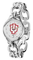 Indiana Hoosiers Ladies Silver Eclipse Link Watch - White Dial