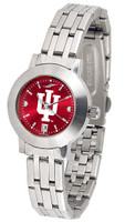 Indiana Hoosiers Ladies Silver Stainless Steel Dynasty AnoChrome - White Red Dial