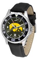 Iowa Hawkeyes Competitor Leather AnoChrome Leather Watch - Red Dial w/Colored Bezel (Men's or Women's)