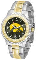 Iowa Hawkeyes Competitor 2-Tone 23k Gold AnoChrome Stainless Steel Watch - Red Dial (Men's or Women's)