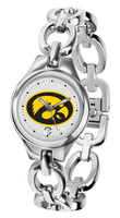 Iowa Hawkeyes Ladies Silver Eclipse Link Watch - White Dial