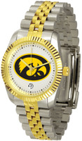 Iowa Hawkeyes Executive  2-Tone 23k Gold Stainless Steel Watch - White Dial (Men's or Women's)