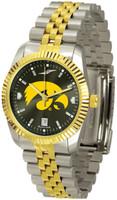 Iowa Hawkeyes Executive  2-Tone 23k Gold AnoChrome Stainless Steel Watch - Red Dial (Men's or Women's)