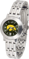Iowa Hawkeyes Ladies Silver Stainless Steel Dynasty AnoChrome - White Red Dial