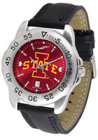 Iowa State Cyclones Sport Leather AnoChrome Watch Red Dial (Men's or Women's)
