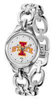Iowa State Cyclones Ladies Silver Eclipse Link Watch - White Dial