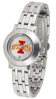 Iowa State Cyclones Ladies Silver Stainless Steel Dynasty Watch - White Dial