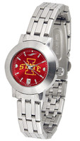Iowa State Cyclones Ladies Silver Stainless Steel Dynasty AnoChrome - White Red Dial
