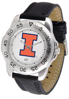 Illinois Fighting Illini  Sport Leather Watch White Dial (Men's or Women's)