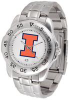 Illinois Fighting Illini  Sport Stainless Steel Watch White Dial (Men's or Women's)