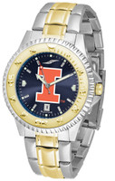 Illinois Fighting Illini  Competitor 2-Tone 23k Gold AnoChrome Stainless Steel Watch - Red Dial (Men's or Women's)
