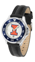 Illinois Fighting Illini  Competitor Stainless Steel Watch - White Dial (Men's or Women's)