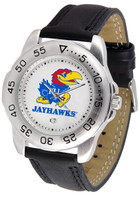 Kansas Jayhawks  Sport Leather Watch White Dial (Men's or Women's)