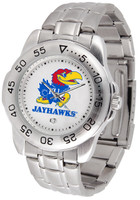 Kansas Jayhawks  Sport Stainless Steel Watch White Dial (Men's or Women's)