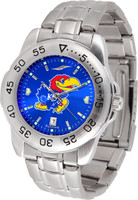 Kansas Jayhawks  Sport Stainless Steel AnoChrome Watch Color Dial (Men's or Women's)