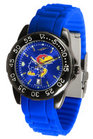Kansas Jayhawks  Fantom AC Gunmetal Sport AnoChrome Watch - Silicone Band