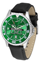 Marshall Thundering Herd  Competitor Leather AnoChrome Leather Watch - Green Dial w/Colored Bezel (Men's or Women's)