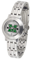 Marshall Thundering Herd  Ladies Silver Stainless Steel Dynasty Watch - White Dial
