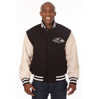 *Baltimore Ravens Heavyweight Leather and Wool Jacket