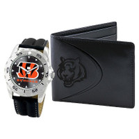 *Cincinnati Bengals NFL Men's Leather Watch and Leather Wallet Gift Set