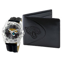 *Jacksonville Jaguars NFL Men's Leather Watch and Leather Wallet Gift Set