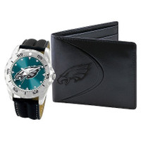 *Philadelphia Eagles NFL Men's Leather Watch and Leather Wallet Gift Set