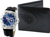 *Tennessee Titans NFL Men's Leather Watch and Leather Wallet Gift Set