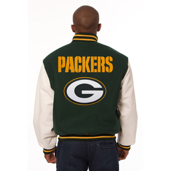 Green Bay Packers Nfl Men S Heavyweight Wool And Leather Jacket