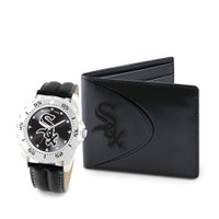 Chicago White Sox MLB Mens Leather Watch and Leather Wallet Gift Set