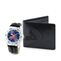 St. Louis Cardinals MLB Mens Leather Watch and Leather Wallet Gift Set