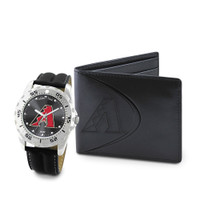 Arizona Diamondbacks MLB Mens Leather Watch and Leather Wallet Gift Set