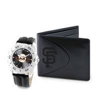 San Francisco Giants MLB Mens Leather Watch and Leather Wallet Gift Set
