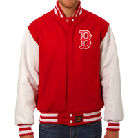 Boston Red Sox MLB Mens Heavyweight Wool and Leather Jacket