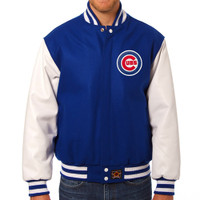 Chicago Cubs MLB Mens Heavyweight Wool and Leather Jacket