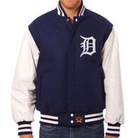 Detroit Tigers MLB Mens Heavyweight Wool and Leather Jacket