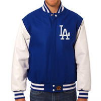 Los Angeles Dodgers MLB Mens Heavyweight Wool and Leather Jacket