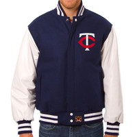 Minnesota Twins MLB Mens Heavyweight Wool and Leather Jacket