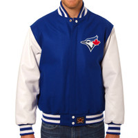 Toronto Blue Jays MLB Mens Heavyweight Wool and Leather Jacket