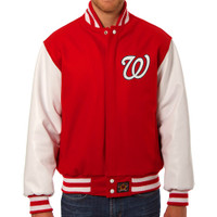 Washington Nationals MLB Mens Heavyweight Wool and Leather Jacket