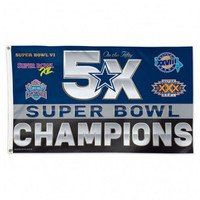 Dallas Cowboys 5 Time Super Bowl Champion 3' x 5' Team Flag