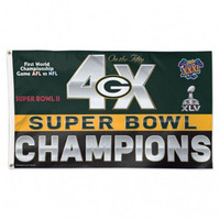 *Green Bay Packers 4 Time Super Bowl Champions 3' x 5' Team Flag