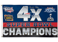   New England Patriots 4 Time Super Bowl 3' x 5' Team Flag