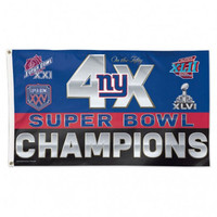 *New York Giants 4 Time Super Bowl Champions 3' x 5' Team Flag
