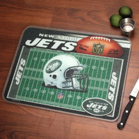 New York Jets Glass Cutting Board
