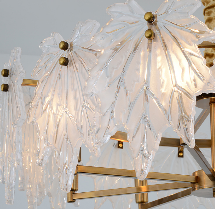 glass leaf chandelier