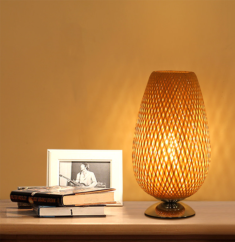 New Chinese style LED Table Lamp Bamboo Stainless Steel